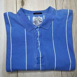 Gant Men's Salty Dog Striped Polo Shirt Medium Cotton Short Sleeve Vintage